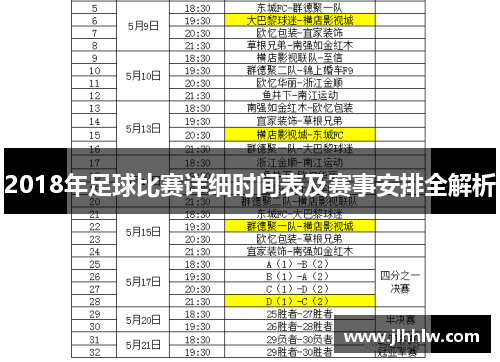 2018年足球比赛详细时间表及赛事安排全解析